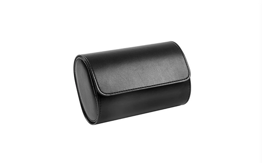 Dual-Slot Leather Watch Roll - Travel Organizer for Two Timepieces